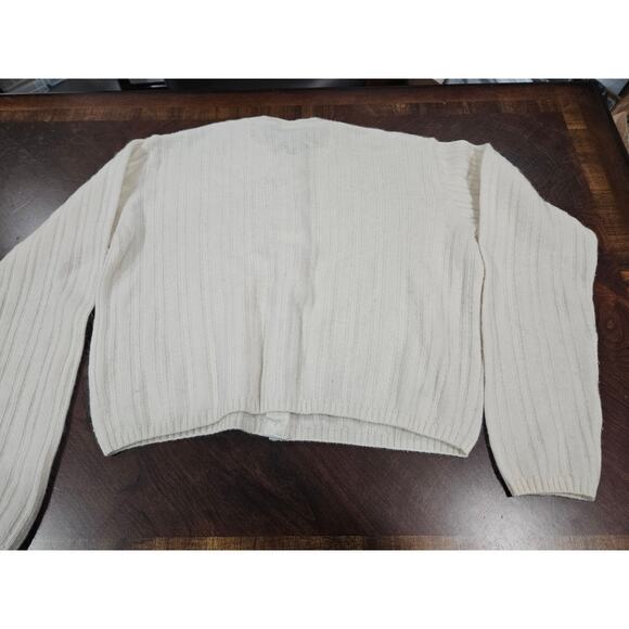 Vintage Carroll Reed Angora Lambs Wool Cream Cardigan Sweater Size M - Picture 8 of 8